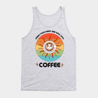 Warm your heart and soul with coffee, retro style sun Tank Top